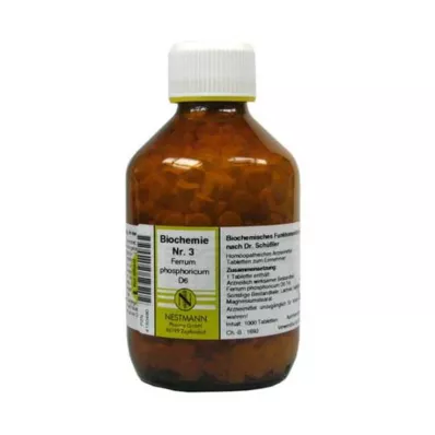 BIOCHEMIE 3 Ferrum phosphoricum D 6 comprimidos, 1000 uds