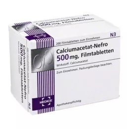 CALCIUMACETAT NEFRO 500 mg comprimidos recubiertos con película, 200 unidades