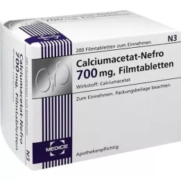 CALCIUMACETAT NEFRO 700 mg comprimidos recubiertos con película, 200 unidades