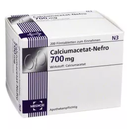 CALCIUMACETAT NEFRO 700 mg comprimidos recubiertos con película, 200 unidades