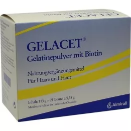 GELACET Gelatina en polvo con biotina en bolsa, 21 uds