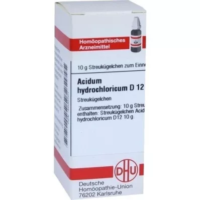 ACIDUM HYDROCHLORICUM D 12 glóbulos, 10 g