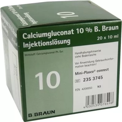 CALCIUMGLUCONAT 10% MPC Solución inyectable, 20X10 ml