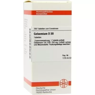 GELSEMIUM D 30 comprimidos, 200 uds