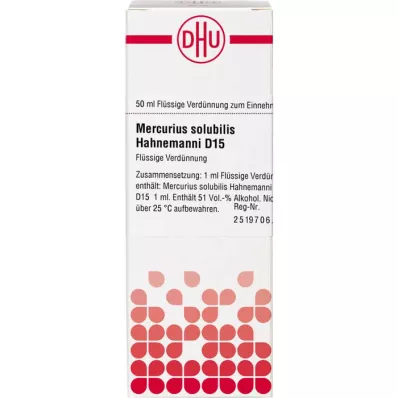 MERCURIUS SOLUBILIS Hahnemanni D 15 Dilución, 50 ml