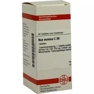 NUX VOMICA C 30 comprimidos, 80 uds
