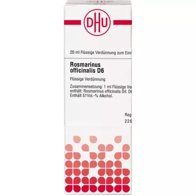 ROSMARINUS OFFICINALIS D 6 Dilución, 20 ml