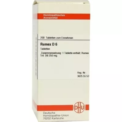 RUMEX D 6 pastillas, 200 uds