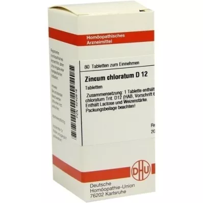 ZINCUM CHLORATUM D 12 pastillas, 80 uds