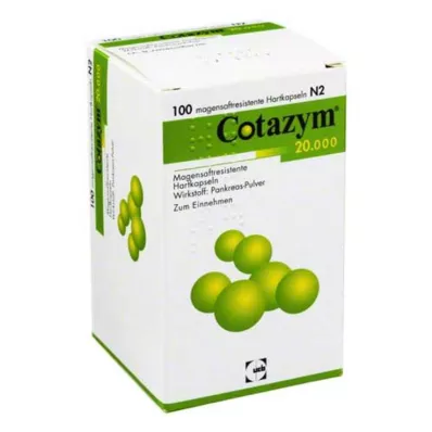 Cotazym 20.000 pellets cápsulas gastrorresistentes, 100 piezas
