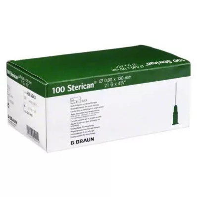 Cánulas estericanas 21Gx4 4 / 5 0,8x120 mm, 100 piezas