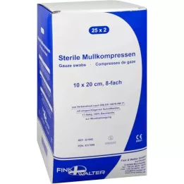 MULLKOMPRESSEN 10x20 cm estéril 8x, 25X2 uds