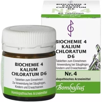 BIOCHEMIE 4 Kalium chloratum D 6 comprimidos, 80 uds