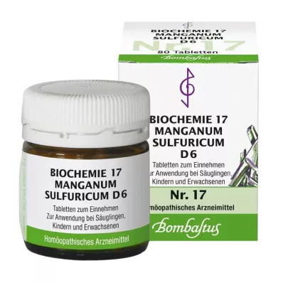Bioquímica 17 Manganum sulfuricum D 6 tabletas, 80 piezas