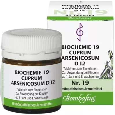 BIOCHEMIE 19 Cuprum arsenicosum D 12 comprimidos, 80 uds