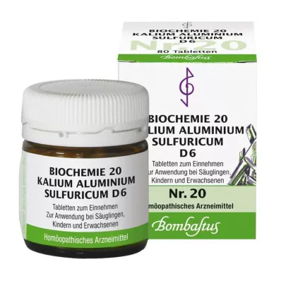 Bioquímica 20 tabletas de potasio y aluminio sulfuricum D 6, 80 piezas