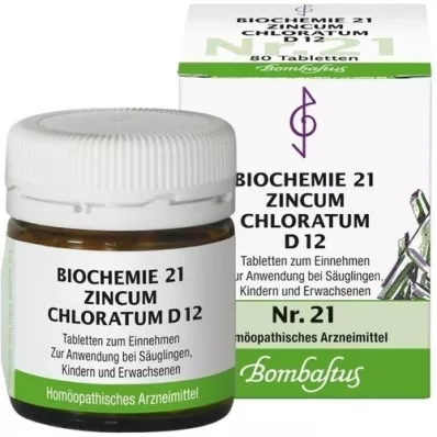 BIOCHEMIE 21 Zincum chloratum D 12 comprimidos, 80 uds