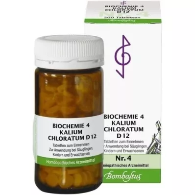 BIOCHEMIE 4 Kalium chloratum D 12 comprimidos, 200 uds