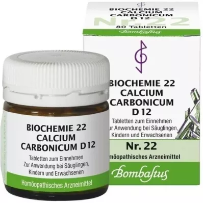 BIOCHEMIE 22 Calcio carbónico D 12 comprimidos, 80 uds