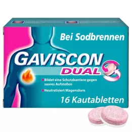 GAVISCON Dual 250mg/106.5mg/187.5mg Comprimidos masticables, 16 uds