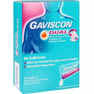 GAVISCON Suspens.doble 500mg/213mg/325mg en bolsa, 24X10 ml