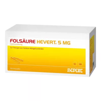 FOLSÄURE HEVERT Ampollas de 5 mg, 100 uds