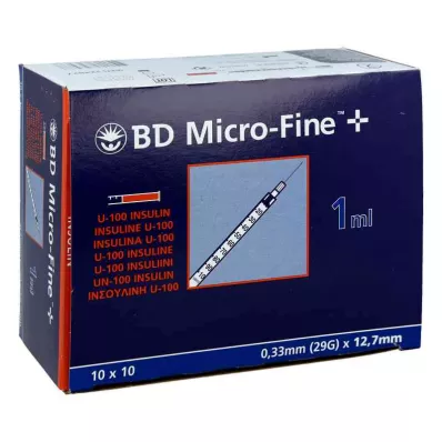 BD MICRO-FINE+ Insulinspr.1 ml U100 12,7 mm, 100X1 ml BD MICRO-FINE+ Insulinspr.1 ml U100 12,7 mm, 100X1 ml