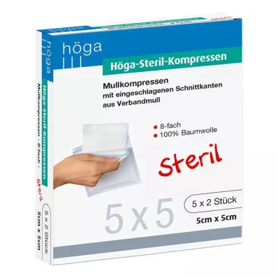 HÖGA-KOMPRESSEN 5x5 cm estéril 8x, 5X2 St