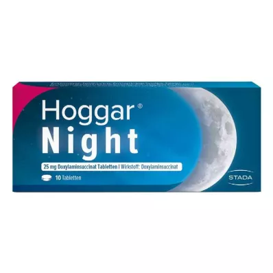 Hoggar Night 25 mg tabletas para dormir de doxilamina, 20 piezas