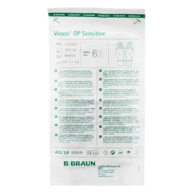 VASCO OP Guantes sensibles, estériles, sin polvo, talla 6,5, 2 uds