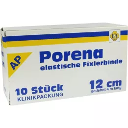 PORENA venda de gasa elástica 12 cm blanca sin cello, 10 uds