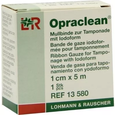 OPRACLEAN Venda de gasa para tampón con yodoformo 1 cm x 5 m, 1 ud