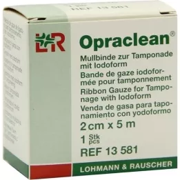 OPRACLEAN Venda de gasa para tampón con yodoformo 2 cm x 5 m, 1 ud