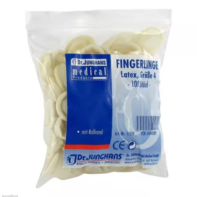 FINGERLING OP Látex tamaño 4 enrollado, 100 unidades