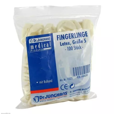 FINGERLING OP Látex tamaño 5 enrollado, 100 unidades