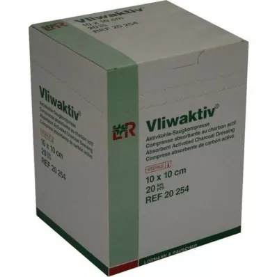 VLIWAKTIV Comp. de aspiración de carbón activado estéril 10x10 cm, 20 uds