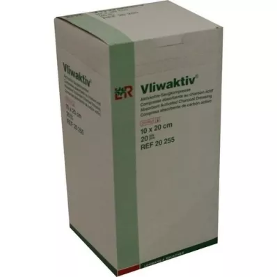 VLIWAKTIV Comp. aspiración carbón activado estéril 10x20 cm, 20 uds