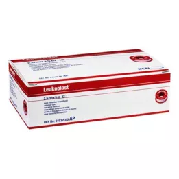 LEUKOPLAST 2,5 cmx5 m, 12 uds