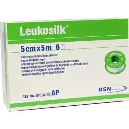 LEUKOSILK 5 cmx5 m, 6 piezas