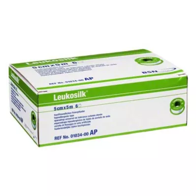 LEUKOSILK 5 cmx5 m, 6 piezas LEUKOSILK 5 cmx5 m, 6 piezas