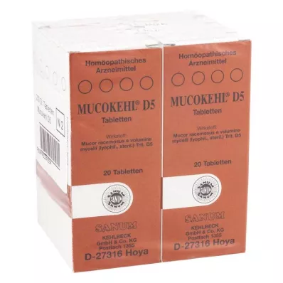 Tabletas Mucokehl D 5, 10x20 piezas