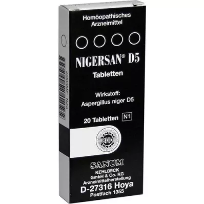 NIGERSAN D 5 pastillas, 20 uds