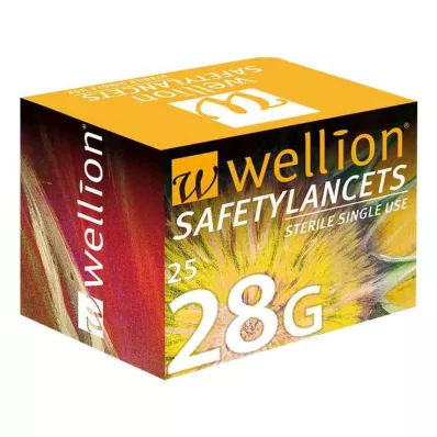 WELLION Safetylancets 28 G esmaltes de seguridad, 25 uds