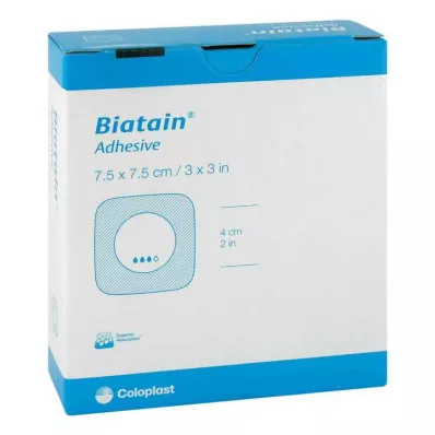 BIATAIN Apósito de espuma 7,5x7,5 cm autoadhesivo, 10 uds