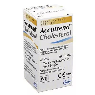 ACCUTREND Tiras reactivas de colesterol, 25 uds