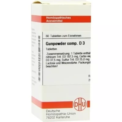 GUNPOWDER comp.D 3 pastillas, 80 uds