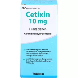 CETIXIN 10 mg comprimidos recubiertos con película, 20 uds