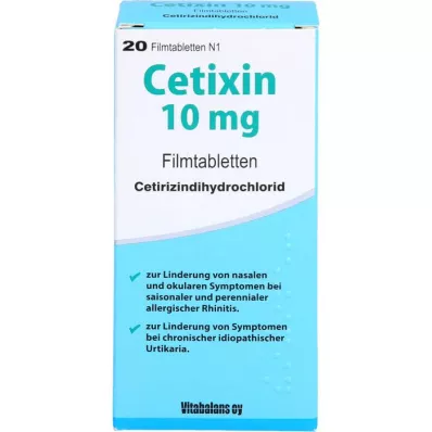 CETIXIN 10 mg comprimidos recubiertos con película, 20 uds