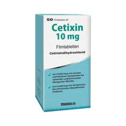 CETIXIN 10 mg comprimidos recubiertos con película, 50 uds