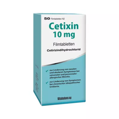CETIXIN 10 mg comprimidos recubiertos con película, 50 uds CETIXIN 10 mg comprimidos recubiertos con película, 50 uds